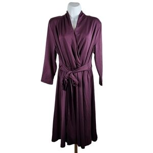 BYdesign PRESCOTT 3/4 SLEEVE FIT AND FLARE BELTED FAUX WRAP DRESS